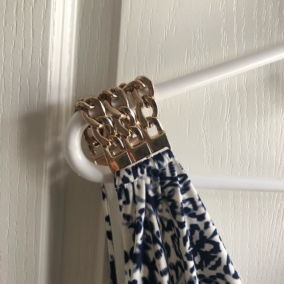 NWOT Blue & White Patterned Maxi Dress - Picture 2 of 7